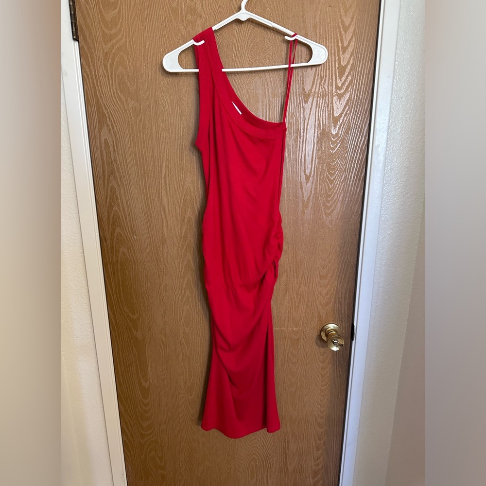 Michael Stars-EVEREVE red one shoulder dress.